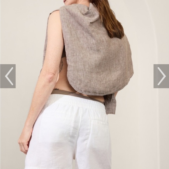 NWT Athleta White Retreat Linen Shorts - Picture 3 of 4